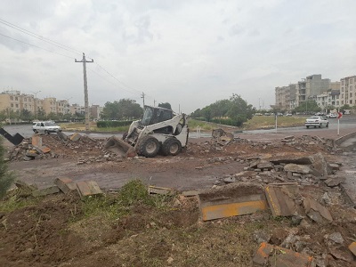 عملیات احداث دوربرگردان در شرق میدان کاسپین قزوین آغاز شد